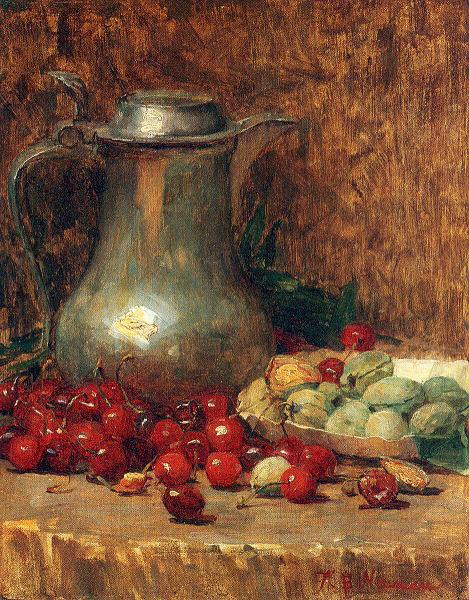 Newman, Willie Betty Pewter Pitcher and Cherries France oil painting art